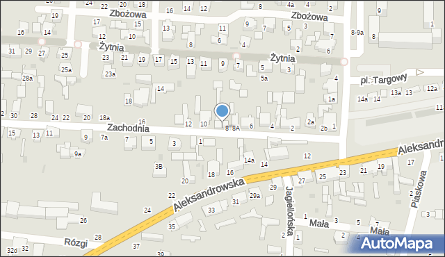 Zgierz, Zachodnia, 8B, mapa Zgierz