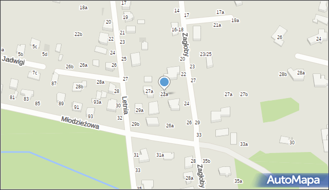 Zgierz, Zagłoby Jana Onufrego, 22a, mapa Zgierz