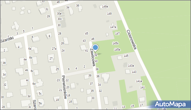 Zgierz, Zawilcowa, 42, mapa Zgierz