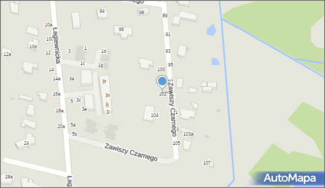 Zgierz, Zawiszy Czarnego, 102, mapa Zgierz