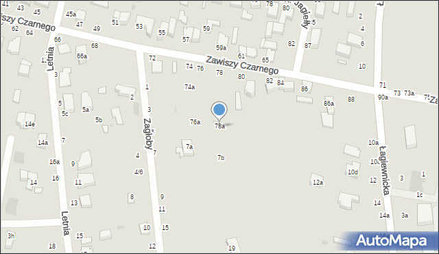 Zgierz, Zawiszy Czarnego, 78a, mapa Zgierz