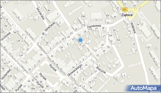 Ziębice, Zamkowa, 10a, mapa Ziębice