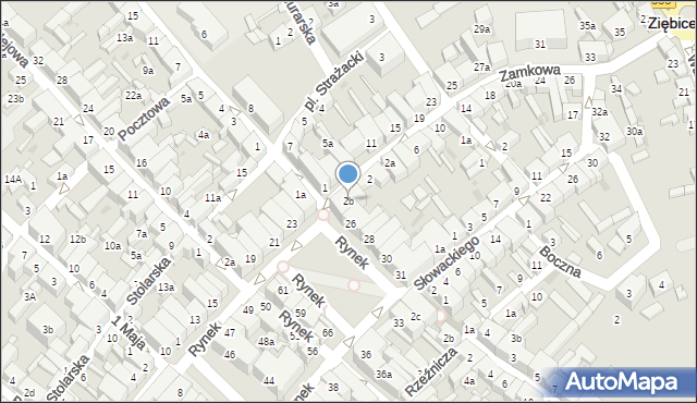 Ziębice, Zamkowa, 2b, mapa Ziębice