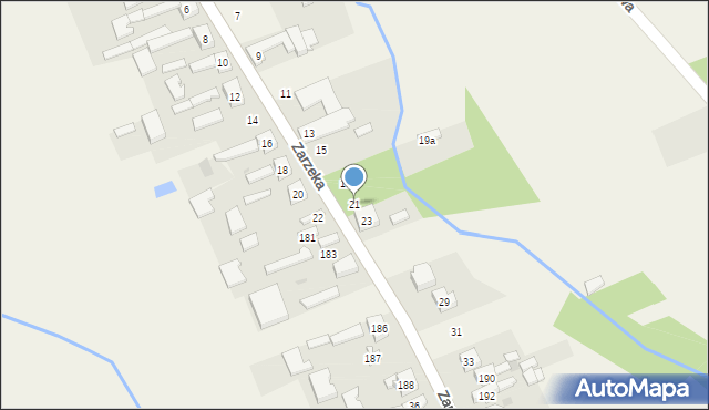 Zielkowice, Zarzeka, 21, mapa Zielkowice