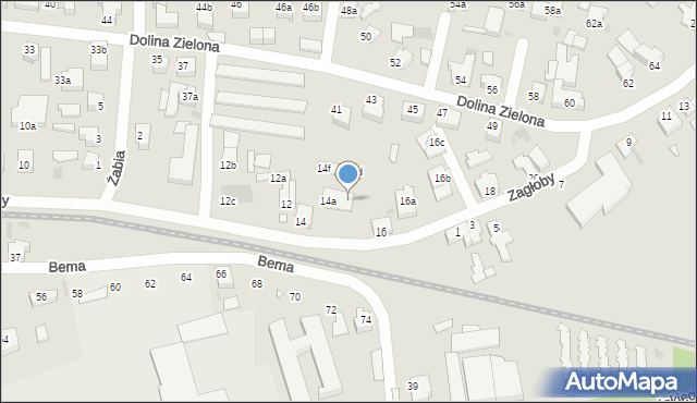 Zielona Góra, Zagłoby Jana Onufrego, 14c, mapa Zielona Góra
