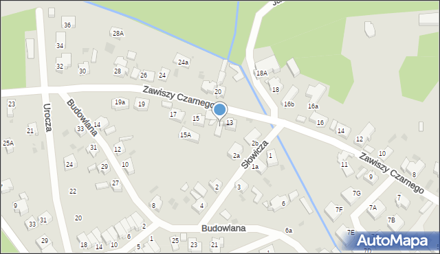 Zielona Góra, Zawiszy Czarnego, 13a, mapa Zielona Góra