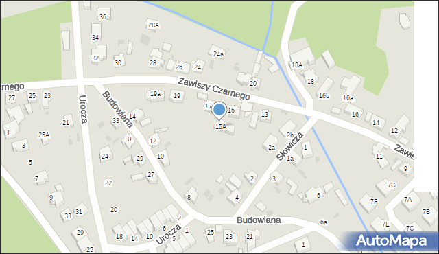 Zielona Góra, Zawiszy Czarnego, 15A, mapa Zielona Góra