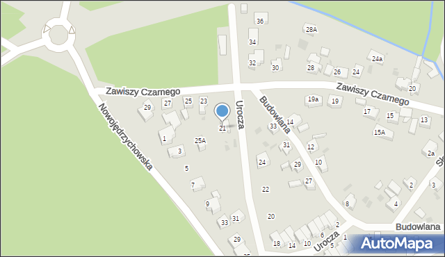 Zielona Góra, Zawiszy Czarnego, 21, mapa Zielona Góra