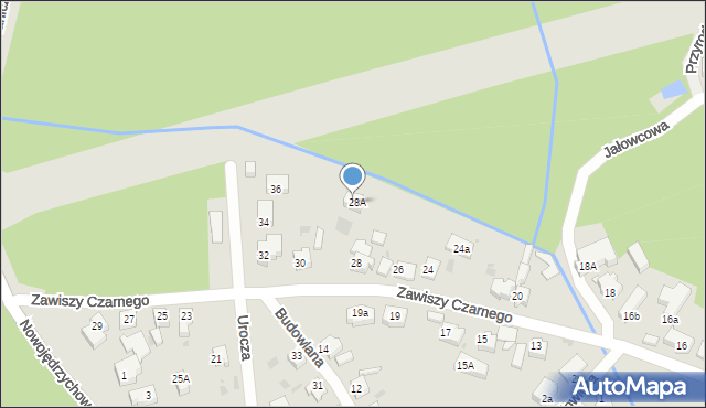 Zielona Góra, Zawiszy Czarnego, 28c, mapa Zielona Góra