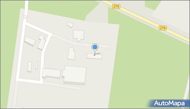 Zielona Góra, Zawada-Kożuchowska, 47, mapa Zielona Góra