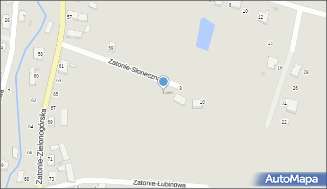Zielona Góra, Zatonie-Słoneczna, 6, mapa Zielona Góra