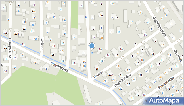 Zielonka, Zaułek, 9, mapa Zielonka