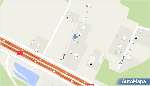 Zielonka, Żabia, 2, mapa Zielonka