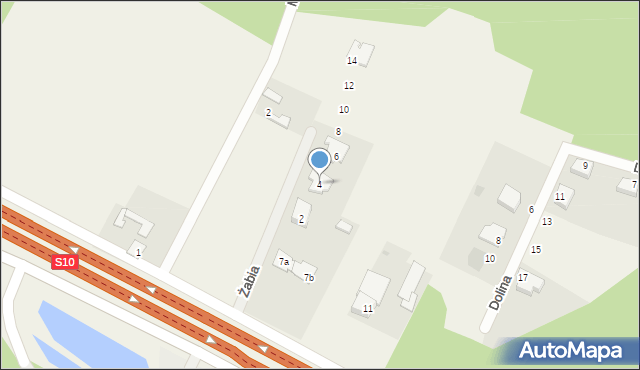 Zielonka, Żabia, 4, mapa Zielonka