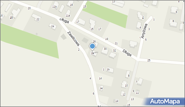 Zielonka, Zawilcowa, 1a, mapa Zielonka