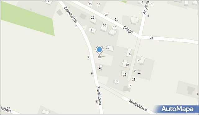 Zielonka, Zawilcowa, 1d, mapa Zielonka