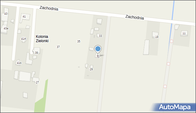 Zielonki-Parcela, Zachodnia, 31, mapa Zielonki-Parcela