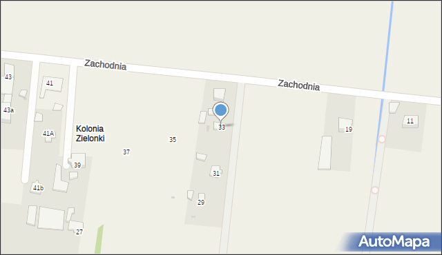 Zielonki-Parcela, Zachodnia, 33, mapa Zielonki-Parcela