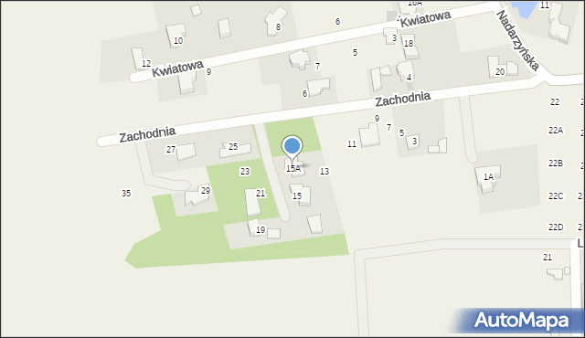 Żółwin, Zachodnia, 15A, mapa Żółwin