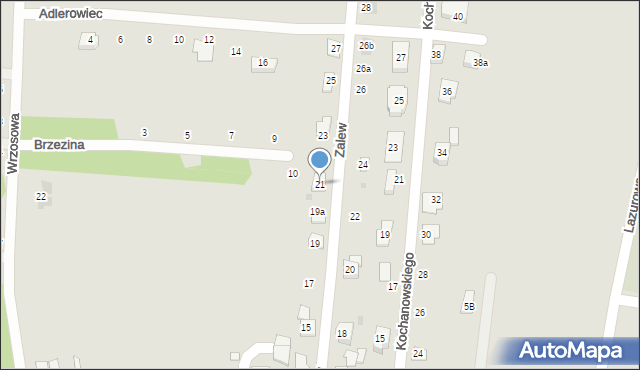 Żory, Zalew, 21, mapa Żor