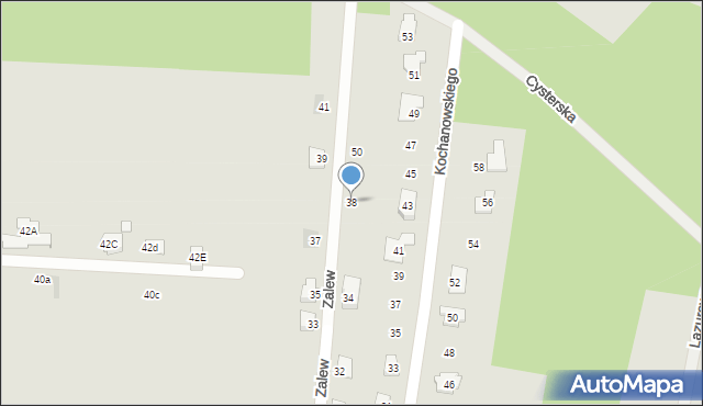 Żory, Zalew, 38, mapa Żor