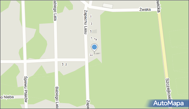 Żory, Zapachu Lasu, 11a, mapa Żor