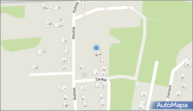 Żory, Zaułek, 5a, mapa Żor