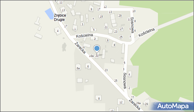 Zrębice, Żarecka, 21, mapa Zrębice