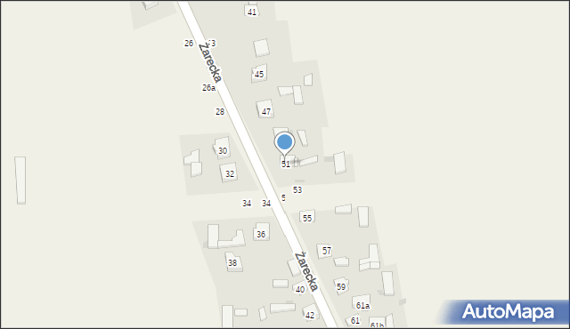 Zrębice, Żarecka, 51, mapa Zrębice