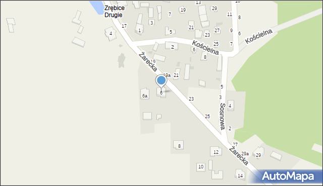 Zrębice, Żarecka, 6, mapa Zrębice