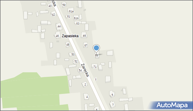 Zrębice, Żarecka, 69, mapa Zrębice