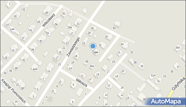 Żukowo, Zawadzkiego, 34, mapa Żukowo