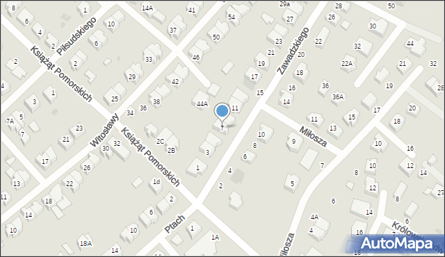 Żukowo, Zawadzkiego, 7, mapa Żukowo