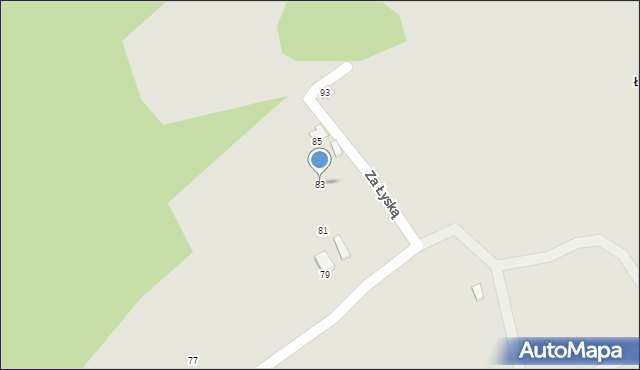 Żywiec, Za Łyską, 83, mapa Żywiec