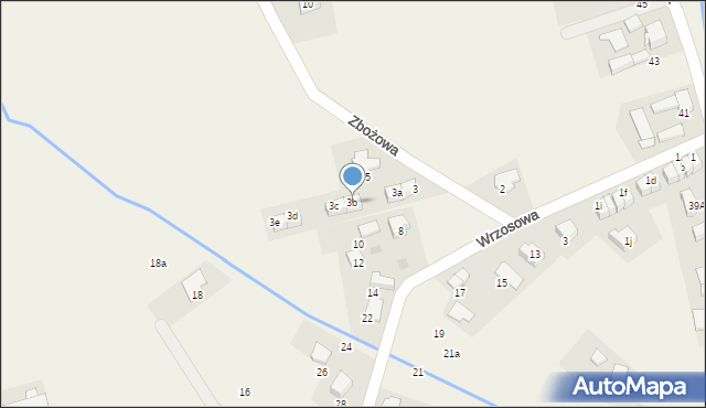 Bibice, Zbożowa, 3b, mapa Bibice