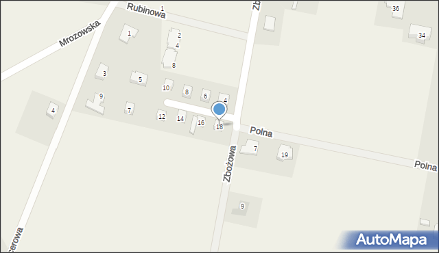 Brzezina, Zbożowa, 18, mapa Brzezina