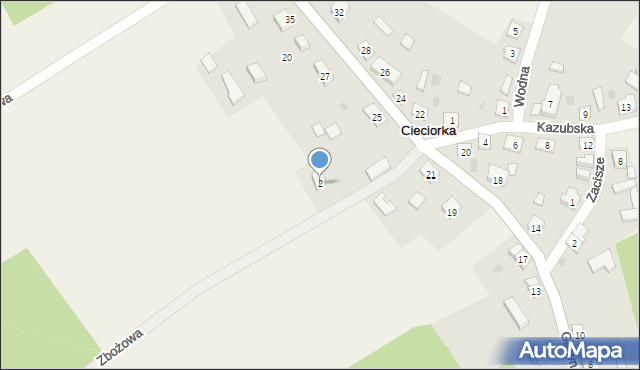 Cieciorka, Zbożowa, 2, mapa Cieciorka