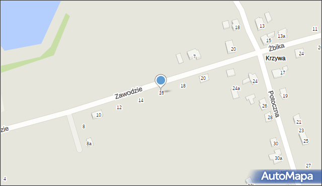 Czechowice-Dziedzice, Żbika, 16, mapa Czechowic-Dziedzic