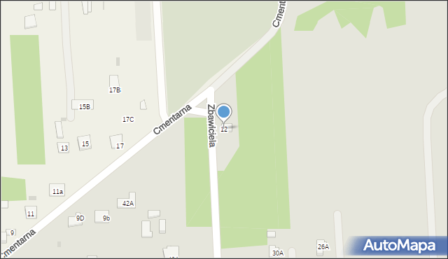 Częstochowa, Zbawiciela, 12, mapa Częstochowy