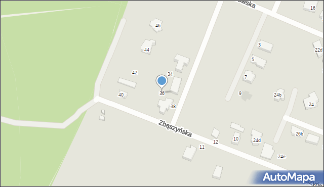 Gdańsk, Zbąszyńska, 36, mapa Gdańska