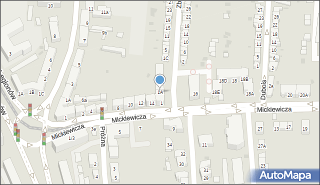 Gdańsk, Zbyszka z Bogdańca, 1A, mapa Gdańska