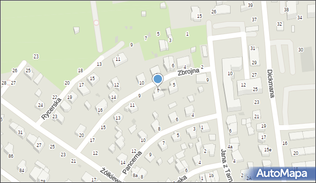 Gdynia, Zbrojna, 7, mapa Gdyni