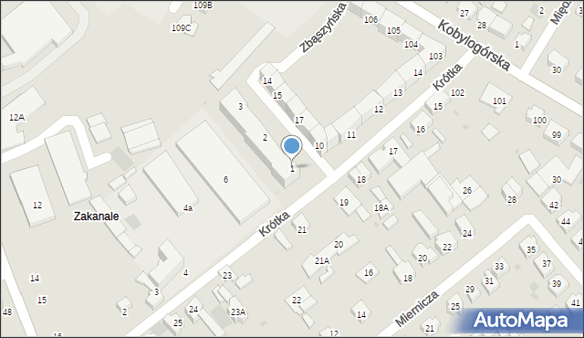 Gorzów Wielkopolski, Zbąszyńska, 1, mapa Gorzów Wielkopolski