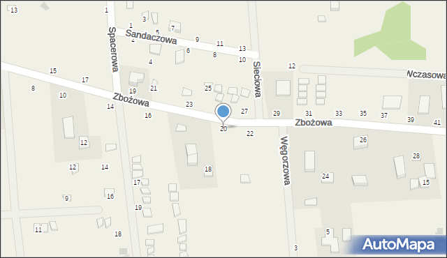 Jezierzany, Zbożowa, 20, mapa Jezierzany
