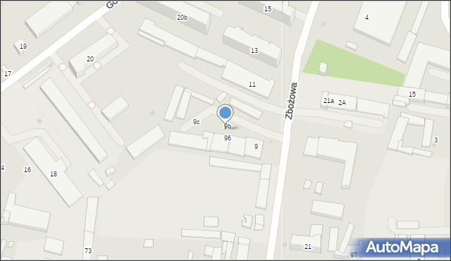 Kielce, Zbożowa, 9a, mapa Kielc