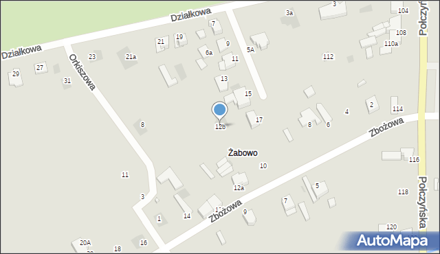 Koszalin, Zbożowa, 12b, mapa Koszalina