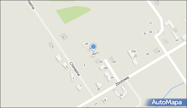 Koszalin, Zbożowa, 24d, mapa Koszalina