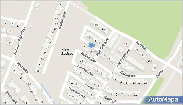 Kraków, Zbaraska, 1, mapa Krakowa