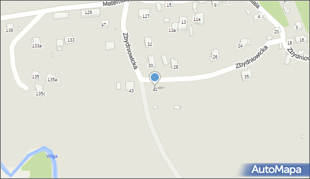 Kraków, Zbydniowicka, 41, mapa Krakowa
