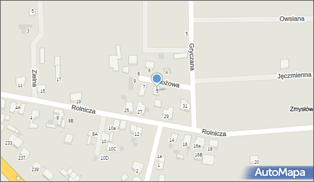 Krotoszyn, Zbożowa, 5, mapa Krotoszyna